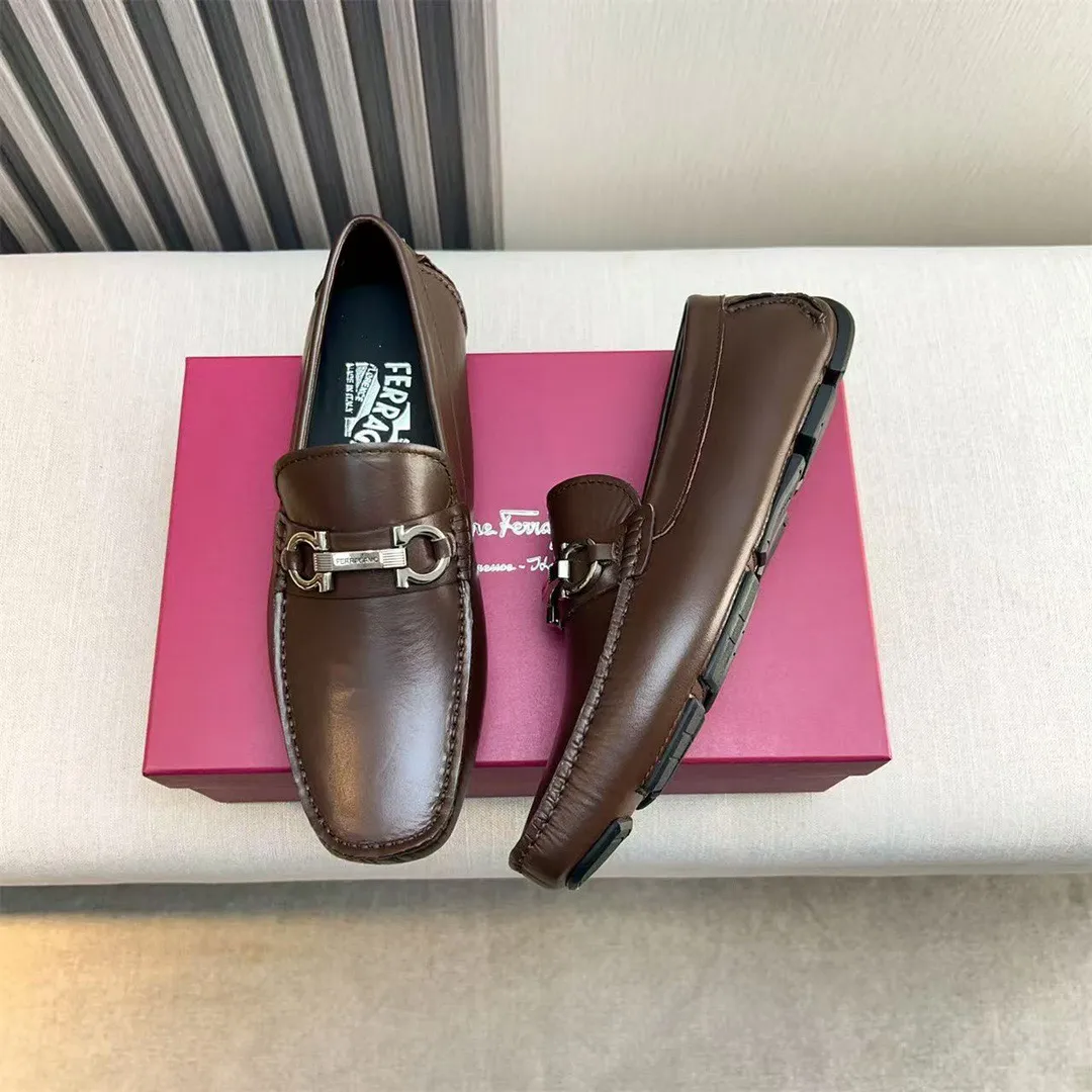 Men's shoes 💰560 Ferragamo new high-end quality 🔥 black cowhide ➕ cowhide lining size 38-45